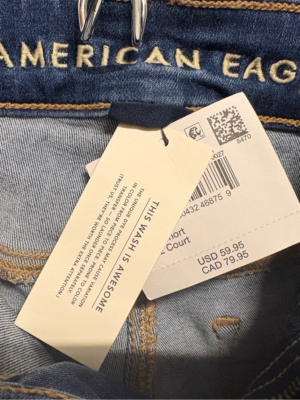 NWT American Eagle Next Level Stretch Jeans Dark Wash Slim Straight US 12 - Picture 5 of 8